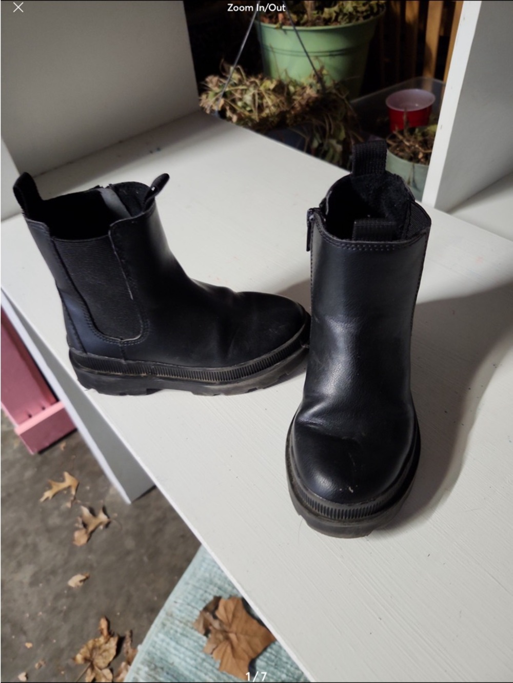 H&M Chelsea boot little girls Size 10 balck combat style platform casual